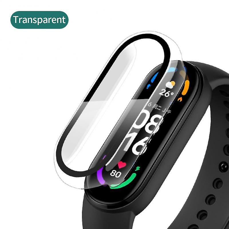 Full Coverage Protective Cover 2in1 For Miband 7 Band Nfc Screen Protector Case Tempered Glass