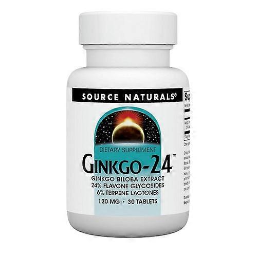 Source Naturals Ginkgo-24 Biloba Extract,120 MG ,30 Tabs (Pack of 1)