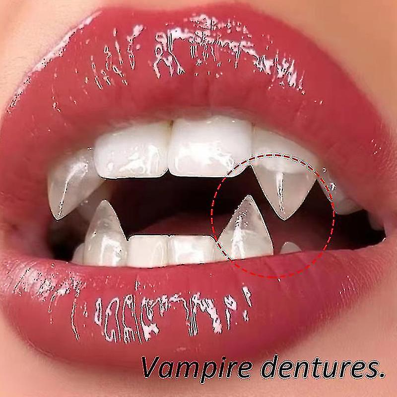 COMBLU Vampirzähne Set – 6 Paar Mit Festem Kleber Für Halloween & Cosplay (13mm, 15mm, 17mm)