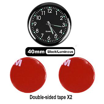 Mini Car Clock Luminous Automobiles Internal Stick-on Digital Watch Mechanics Quartz Clocks 40mm 43mm Ornament
