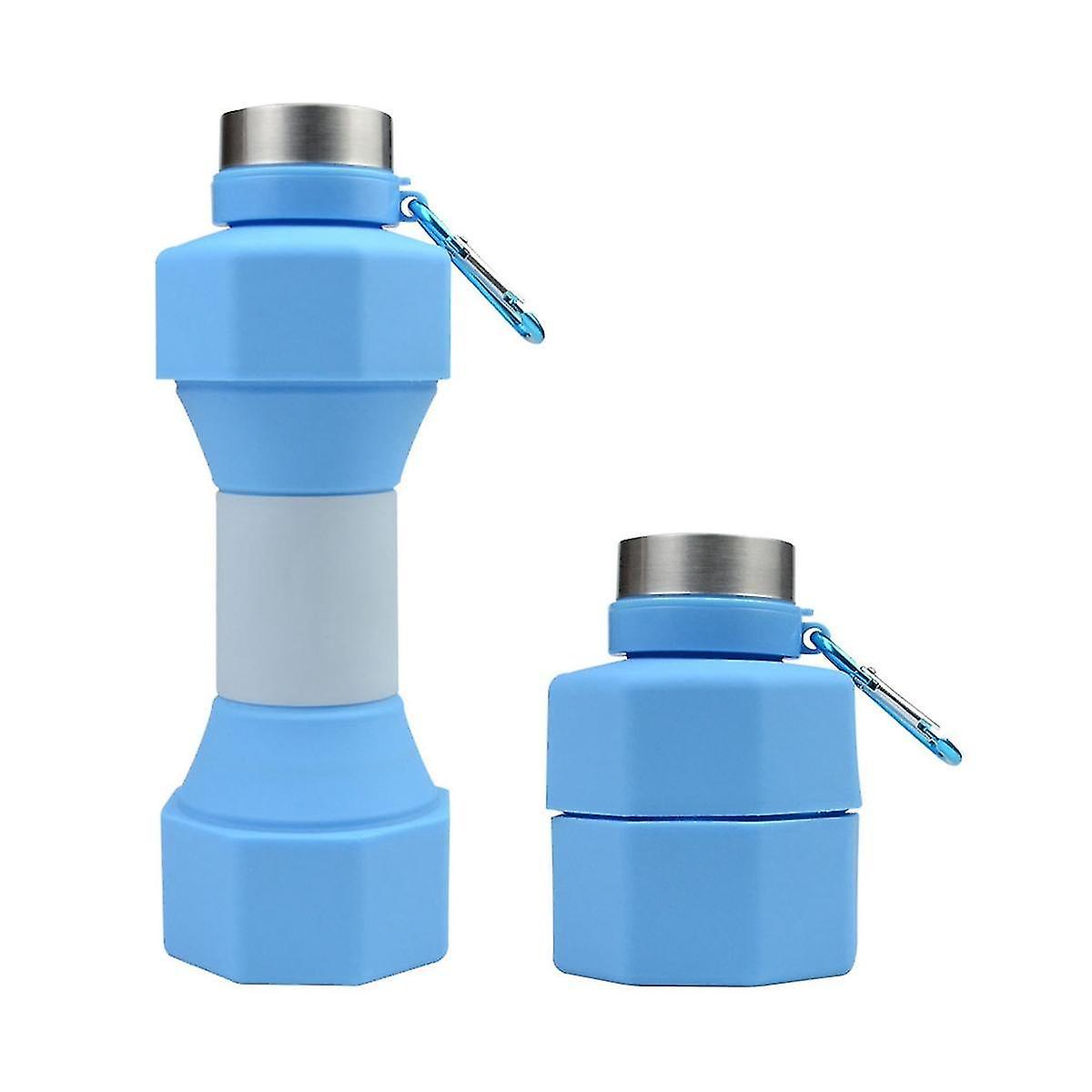 650ml Silicone Dumbbell Shaped Kettle Outdoor Fitness Cycling Water Bottle Weight Strong Water Drin