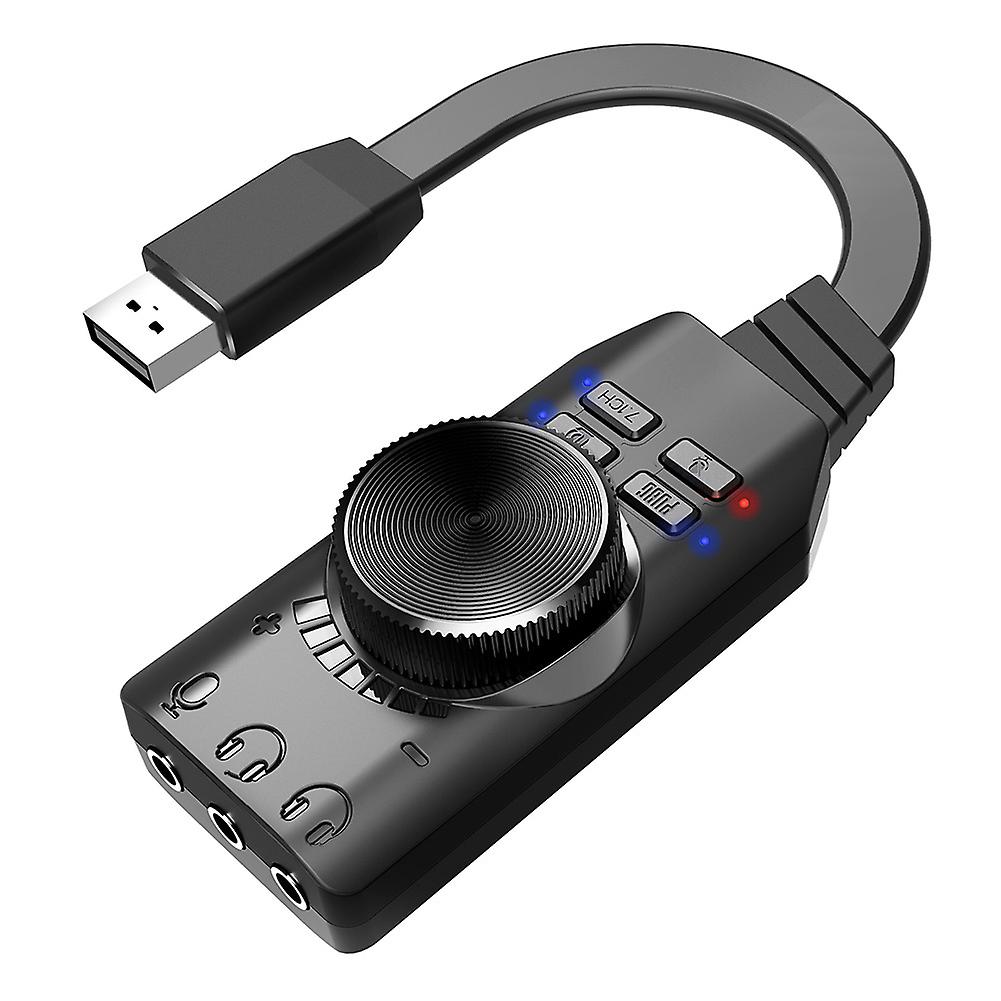 7.1 Channel Sound Card Usb Audio Interface External 3.5mm Audio Adapter Professional Gaming Soundcard For Laptop Pc Accessories