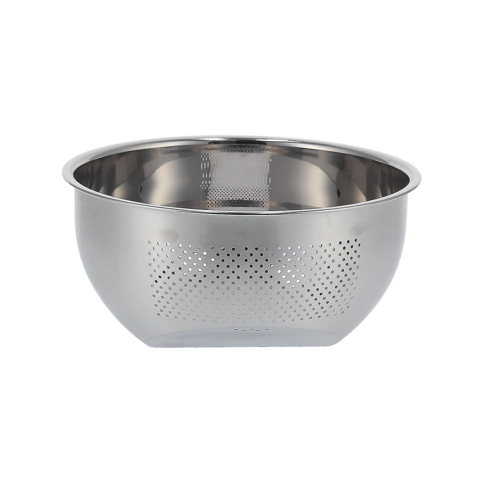 Drain Basket Stainless Steel Rice Sieve Thickened Vegetable Washing Drainer Kitchen Household Rice BasketL‑26.0CM