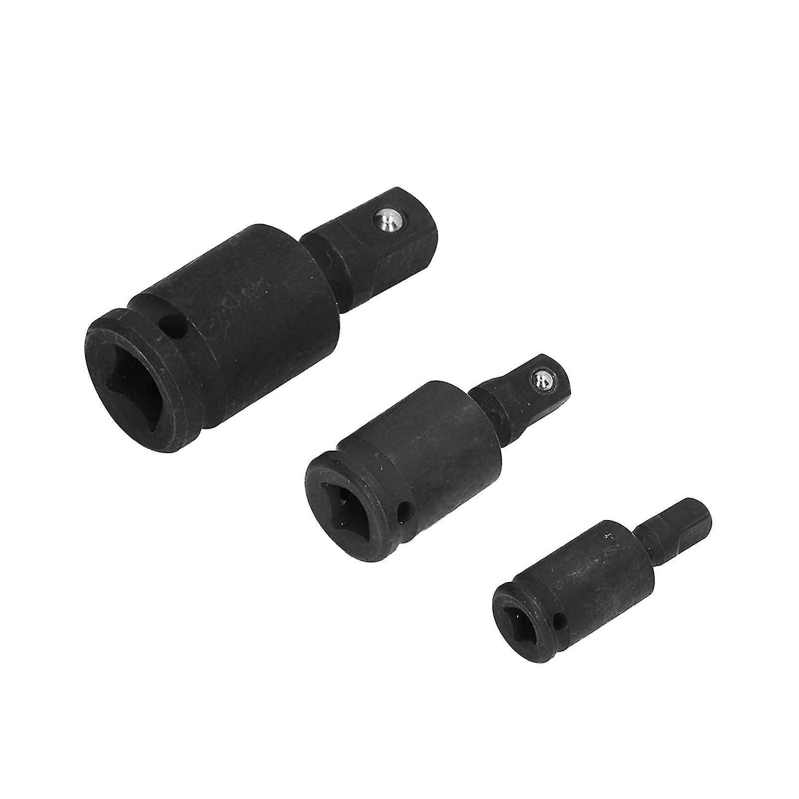 3PCS Universal Joint Socket Adapter 1/2 1/4 3/8 Drive Impact Adapter Socket Extension Adapter