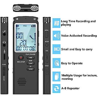 Cooligg 8GB Digital Voice Recorder - Mini Spy Dictaphone With Voice Activation & MP3 For Lectures