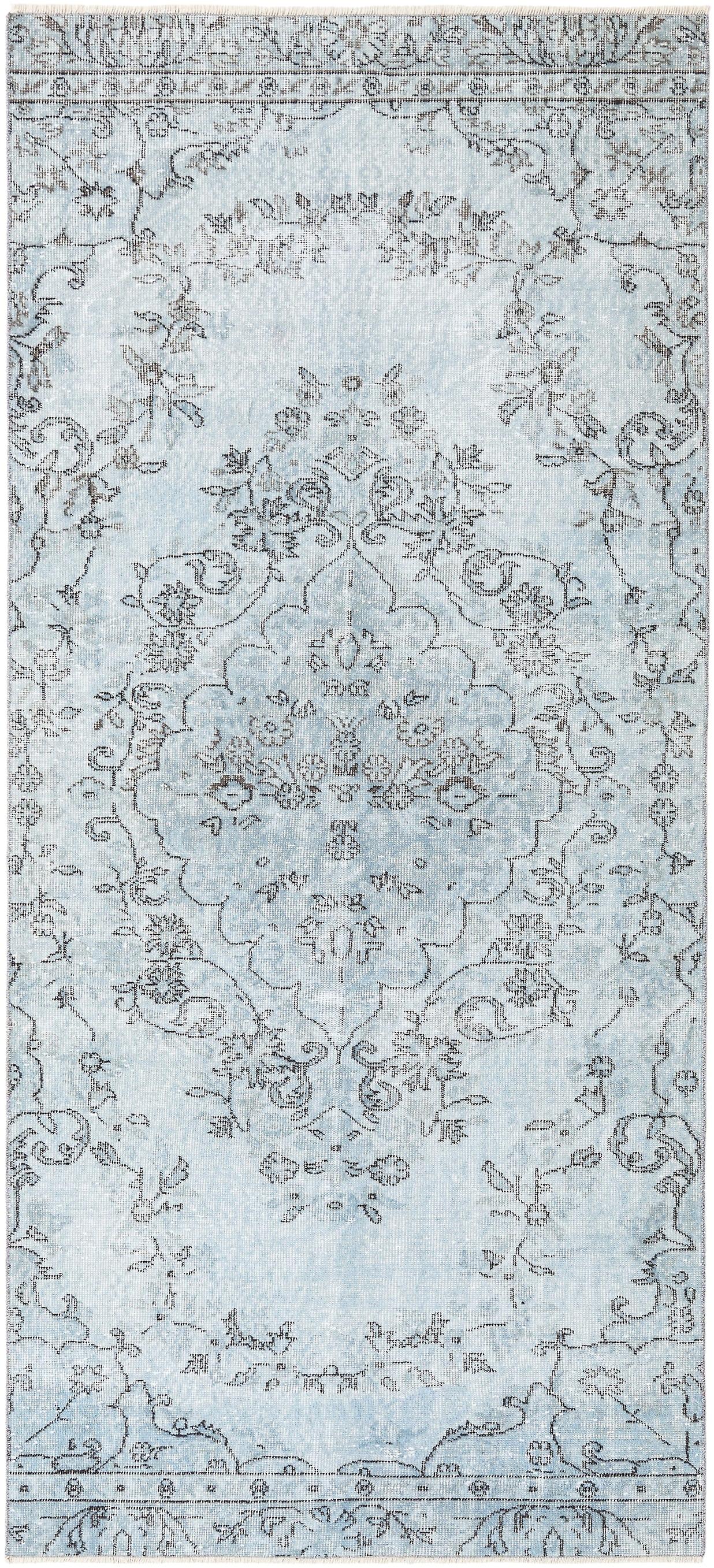 Hadorn Ultra Vintage 127x279 带浅蓝色手工火鸡地毯