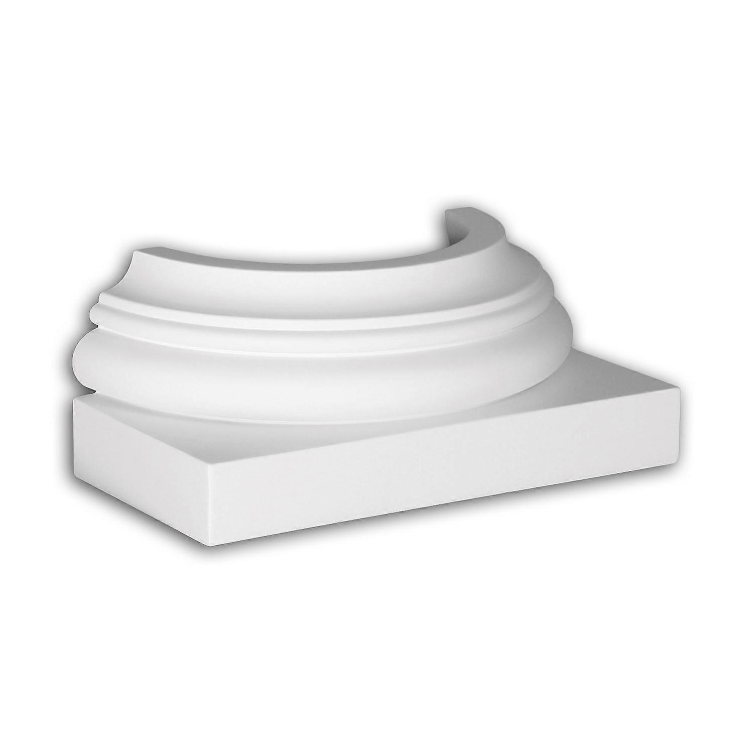 Profhome Decor 1 x Half column base 447101 Profhome white Rigid polyurethane foam pre-primed lightweight, sturdy, dimensiona