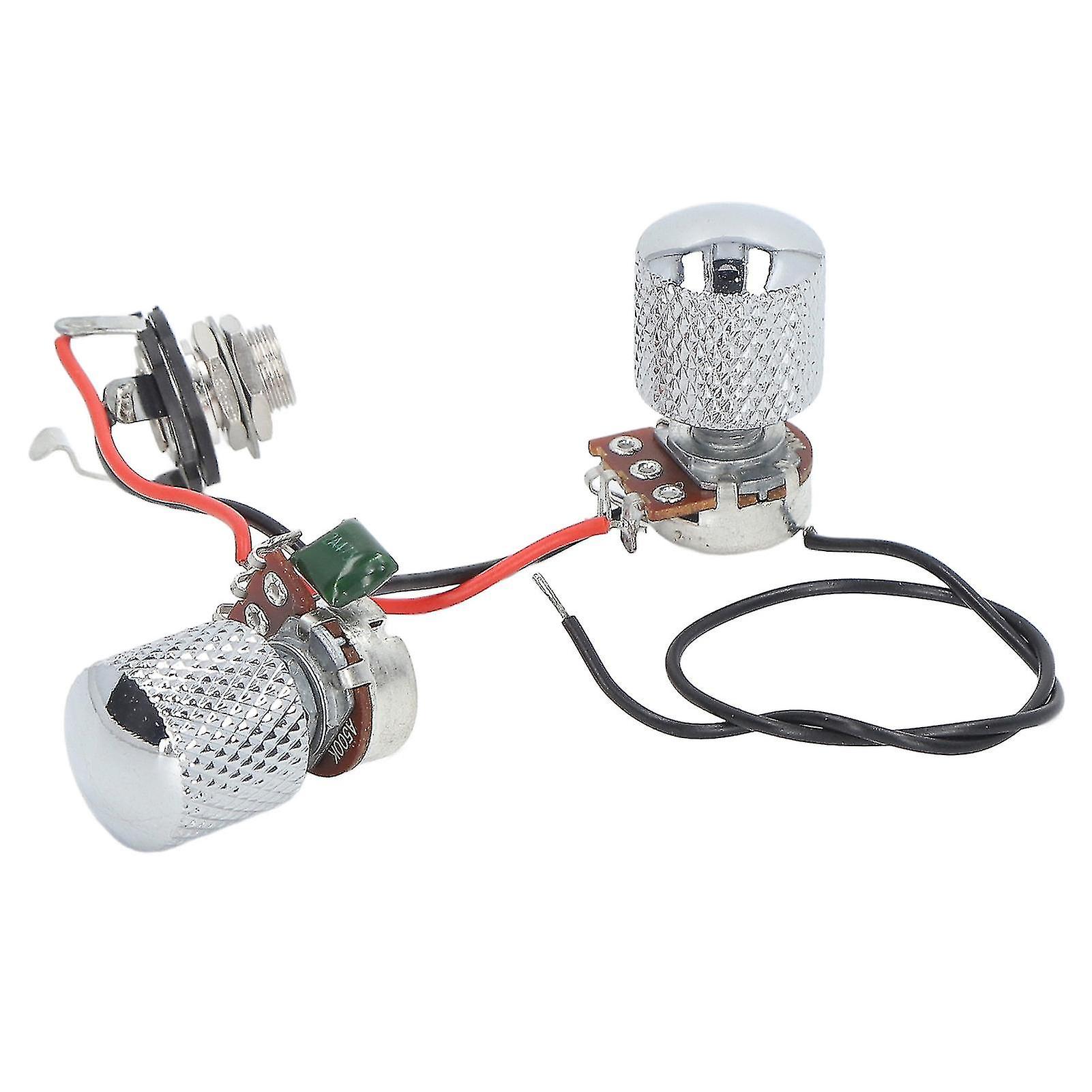 Electirc Guitar Wiring Harness Non Slip A500K+B500K Jack Knob Pickup Switch Harness Low Noise