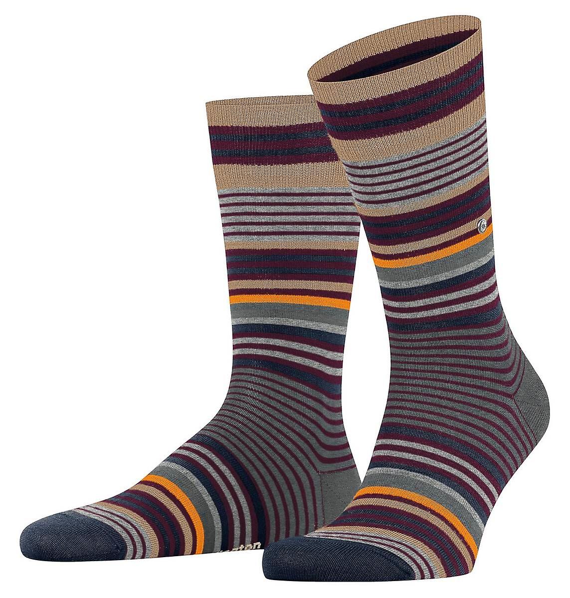 Burlington Stripe Socks - Claret Red