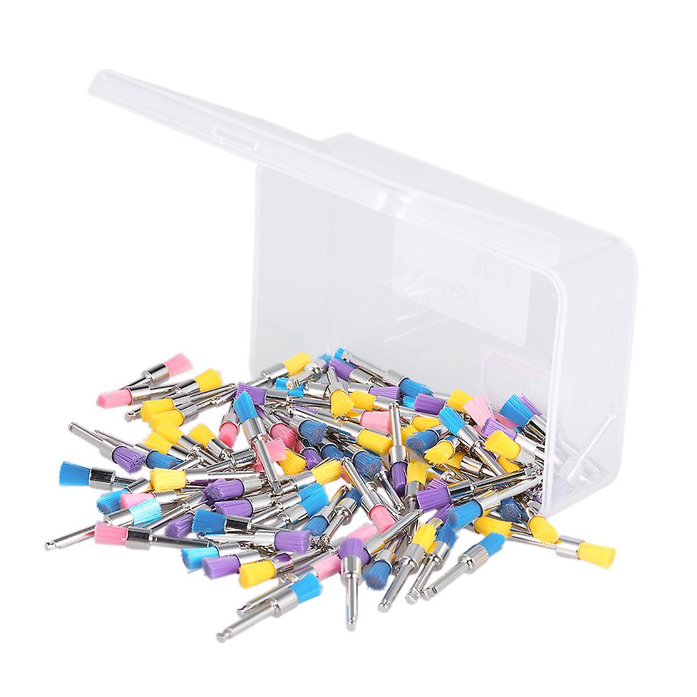 100pcs/box Dental Nylon Polishing Brush Latch Flat Prophy Cup Brush