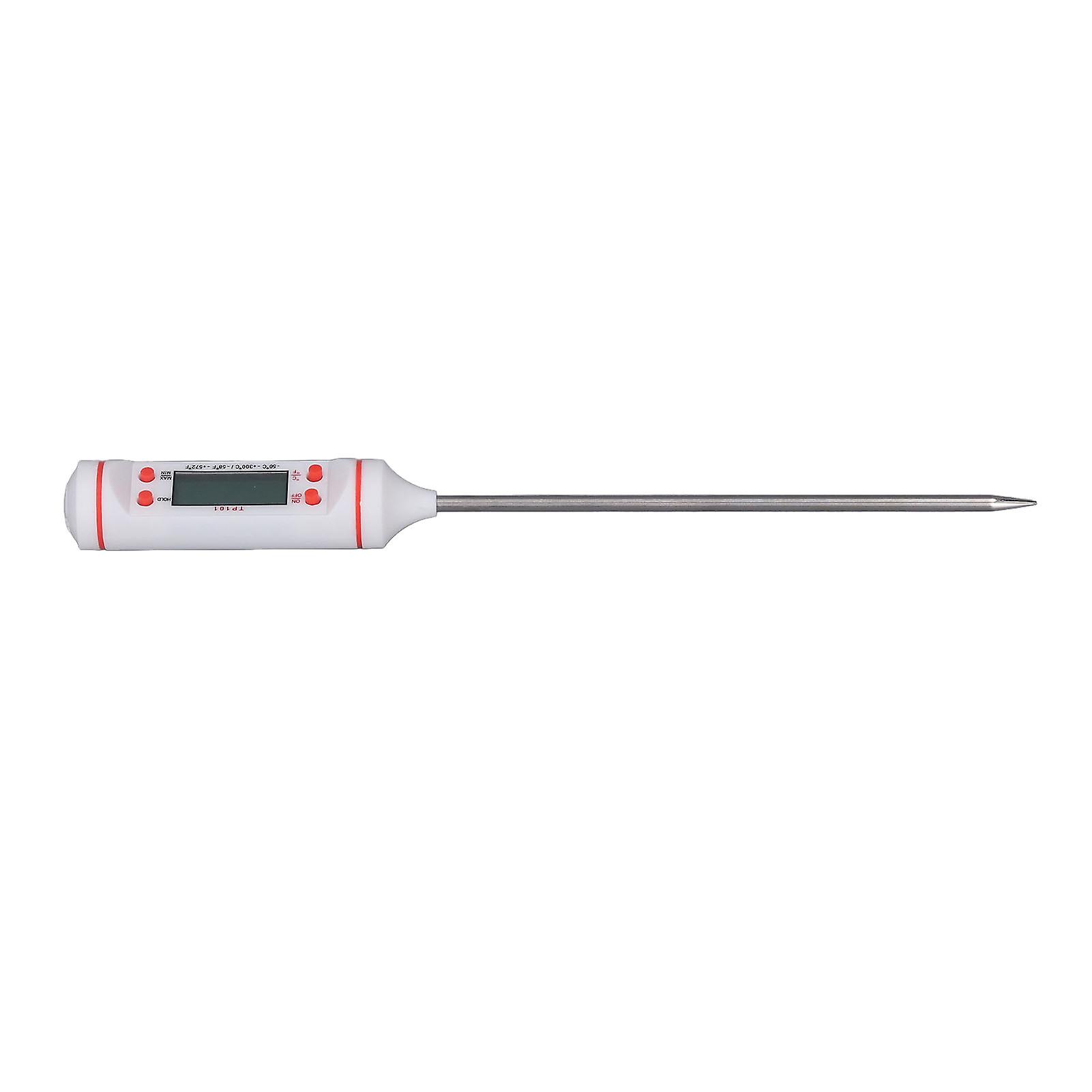 Digital Meat Thermometer with Long Probe Instant Read Food Thermometer with Large Display for Kitchen Cooking Grilling White 