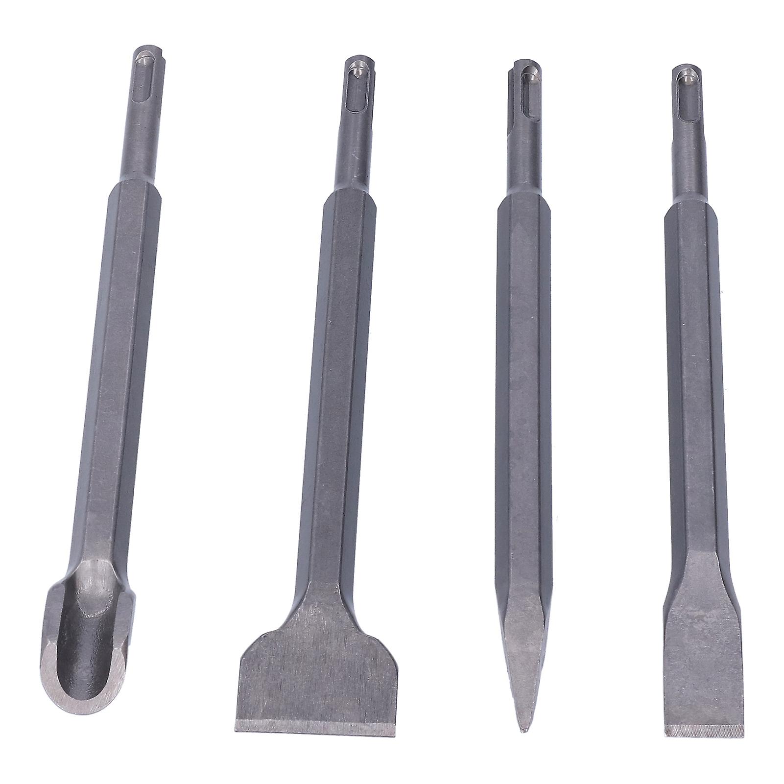 4Pcs Drill Chisel Hammer 40Cr 250mm Tile Removal Concrete Grooving Tool Set Kit for SDS PLUS
