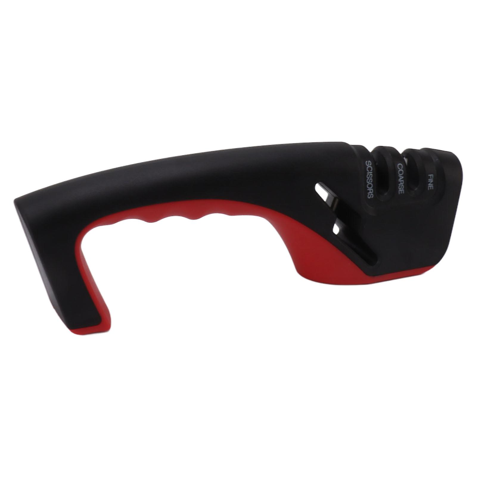 3-Stage Knife Sharpener: Effortless Home Knife Sharpening with Quick Ceramics Pull-Through Sharpening System