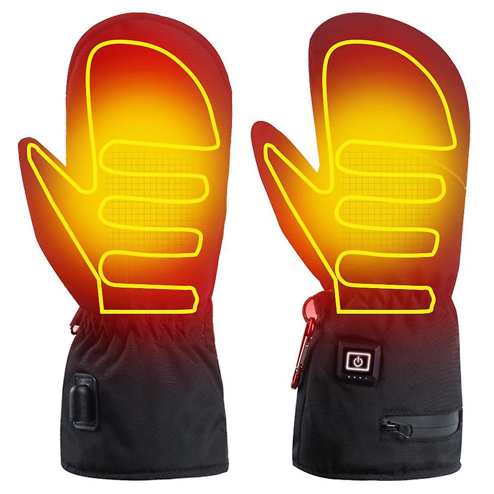 Women's Heated Mittens, Rechargeable Heated Gloves, Touchscreen, Non-Slip, Fleece Lined, Winter Thermal Gloves for Cycling and Skiing