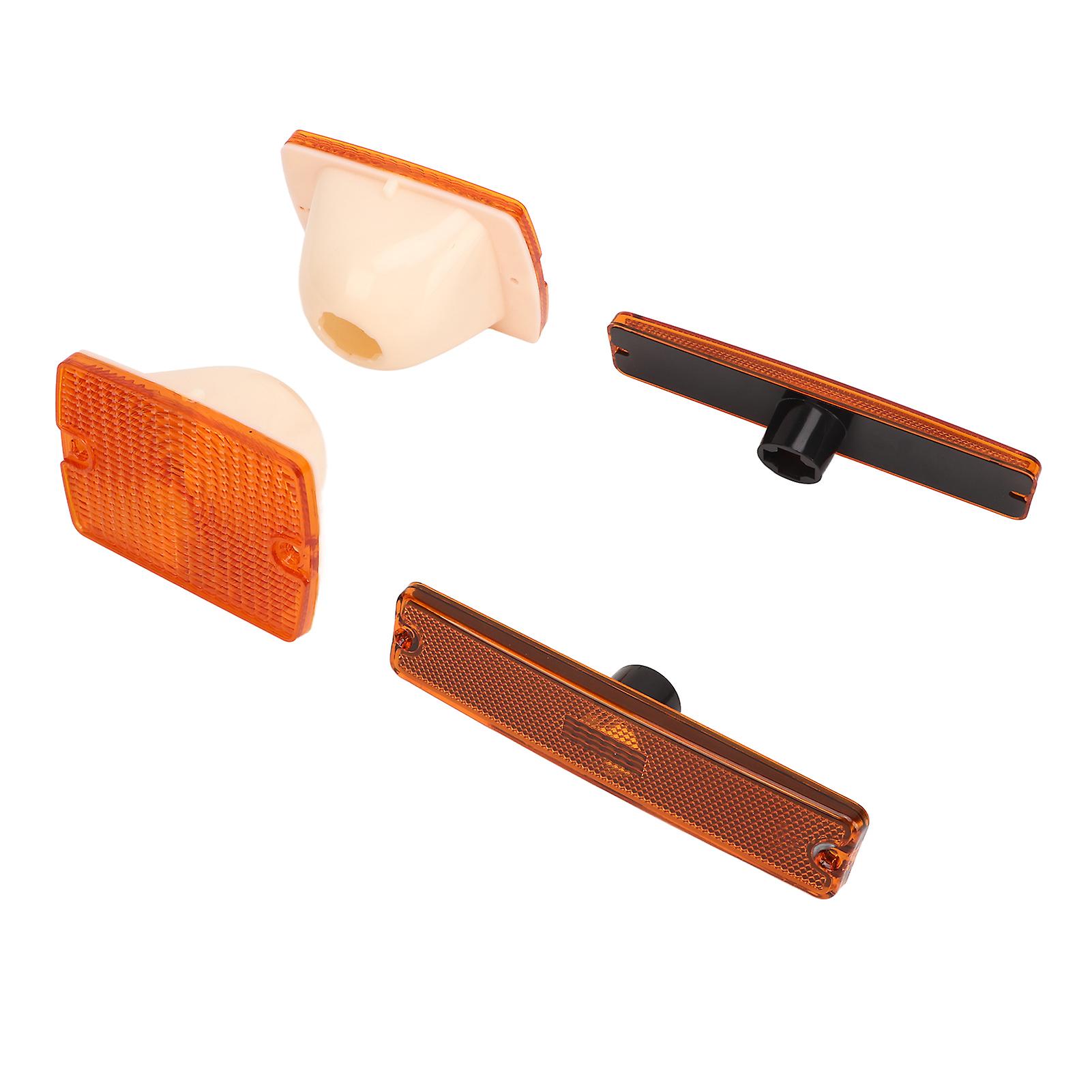 4PC Side Marker Light and Turn Signal Light Housings 56001378 Replacement for Jeep Wrangler YJ Yelllow 
