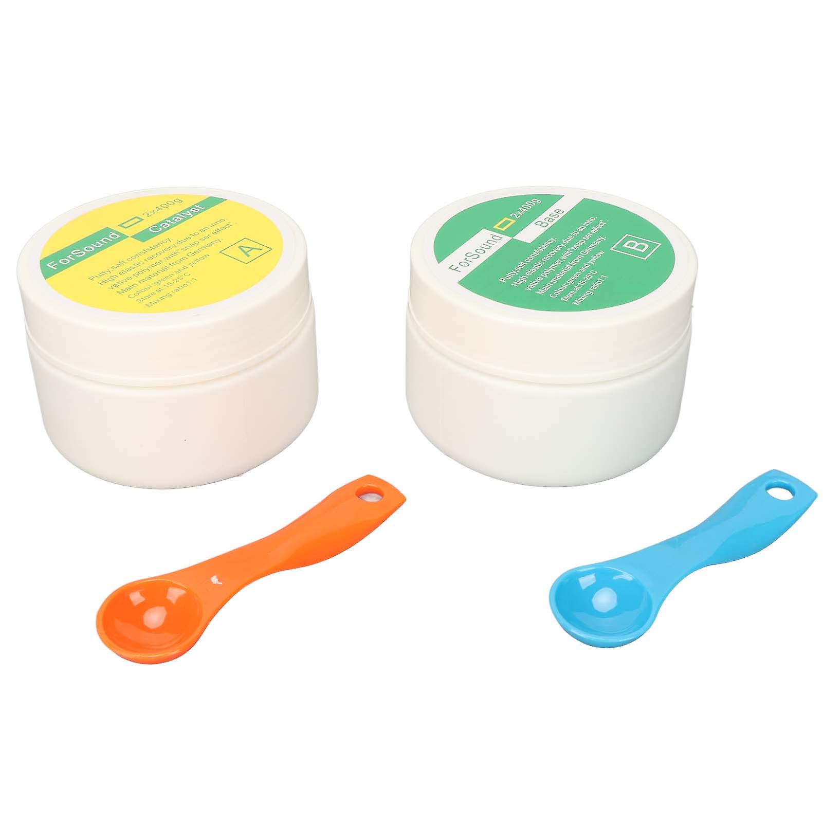 2pcs 400g Ear Impression Putty Custom Silicone Mild Soft High Elastic Ear Molding Putty Material with Spoons