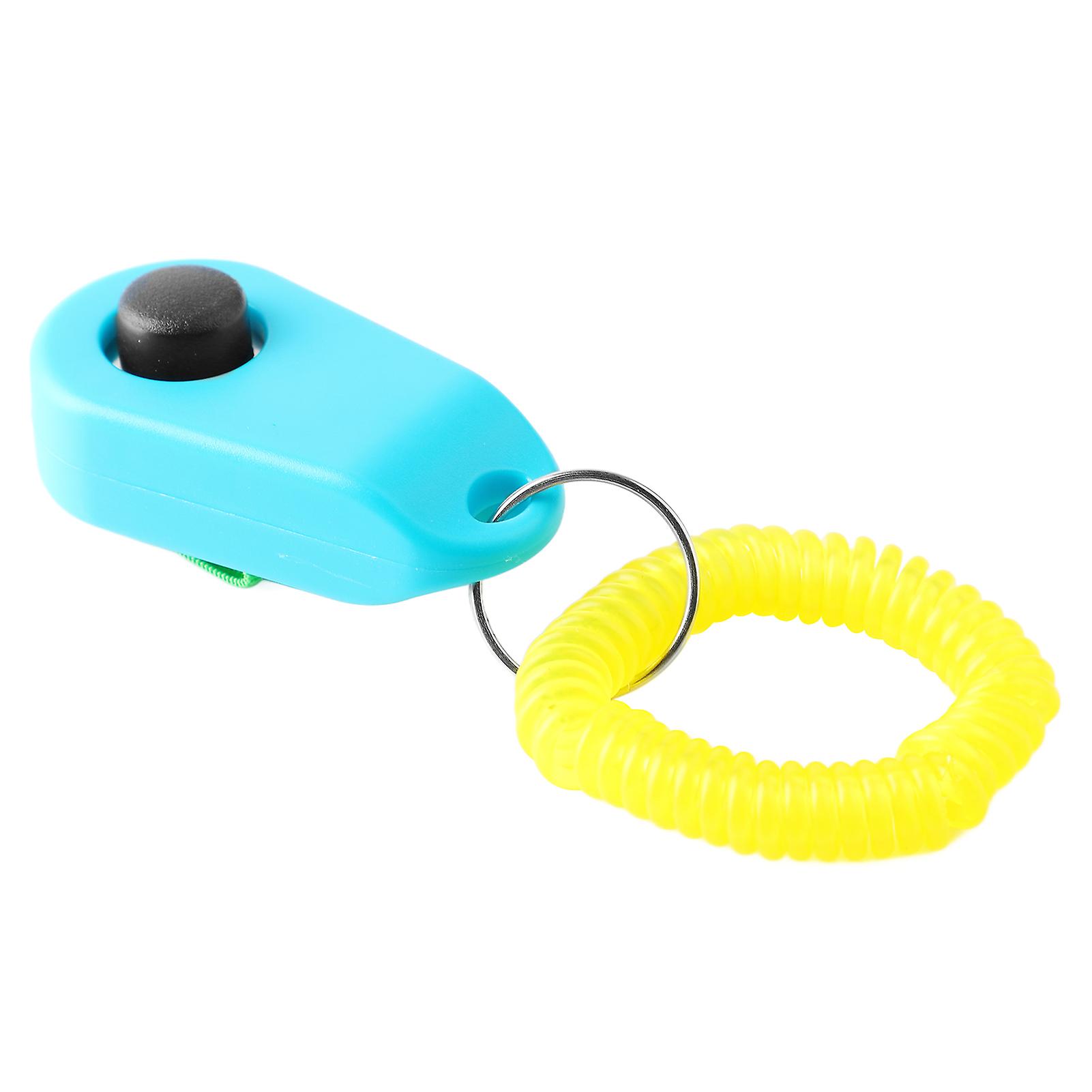 Dog Training Clicker Interactive Squeaky Comfortable Universal Training Clicker Ring for Dogs Cats Sky Blue