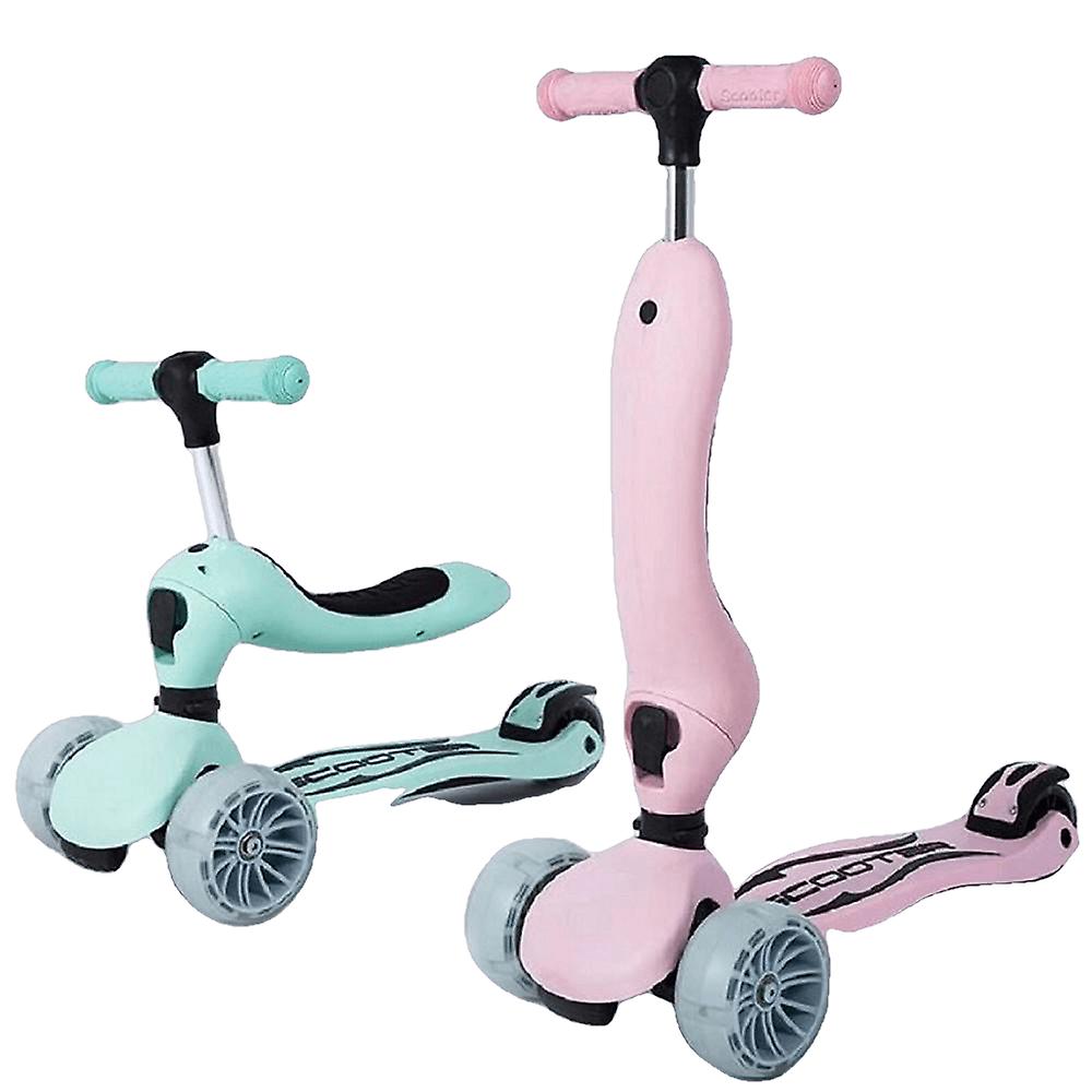 Children's Scooter With Four Wheel Sitting Two In One Baby Foldable Colorful
