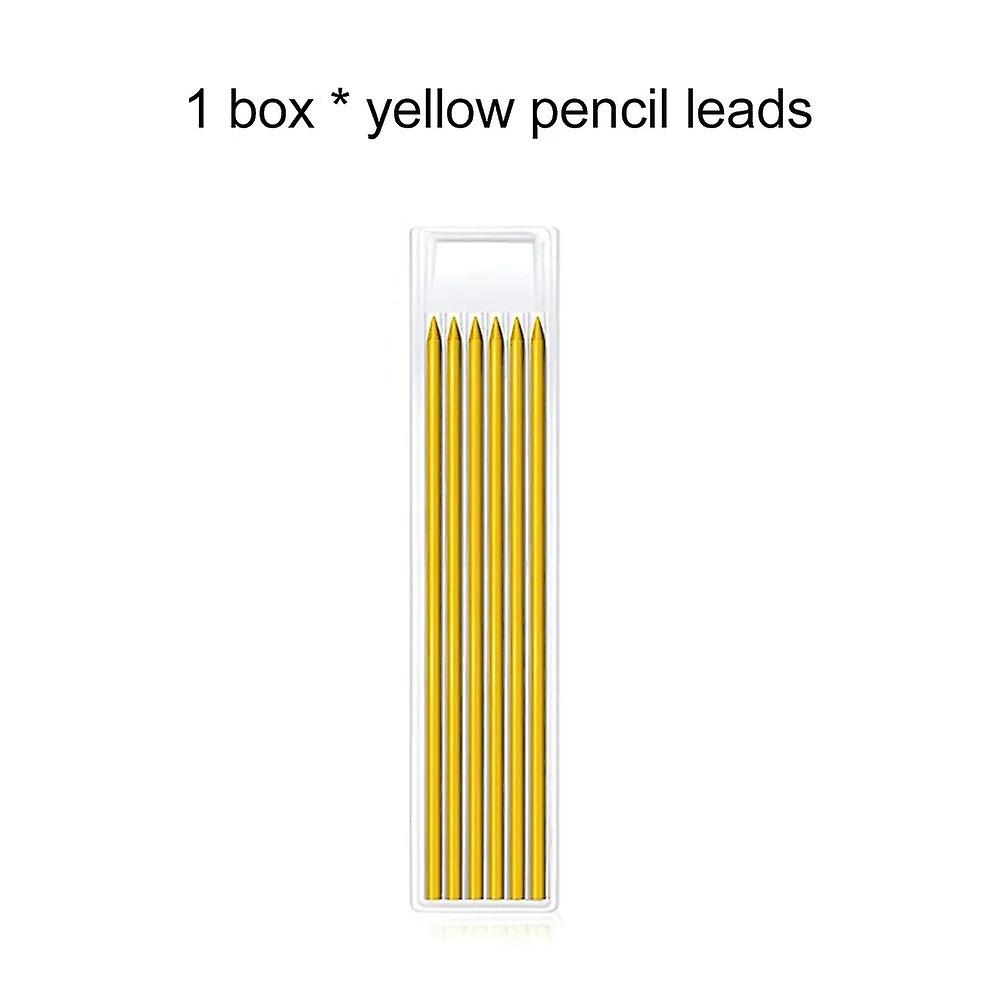 Solid Carpentry Pencil Set with 6 Refill Tubes Built-in Deep Hole Sharpener Automatic Pencil Wood Marking Marker~9617