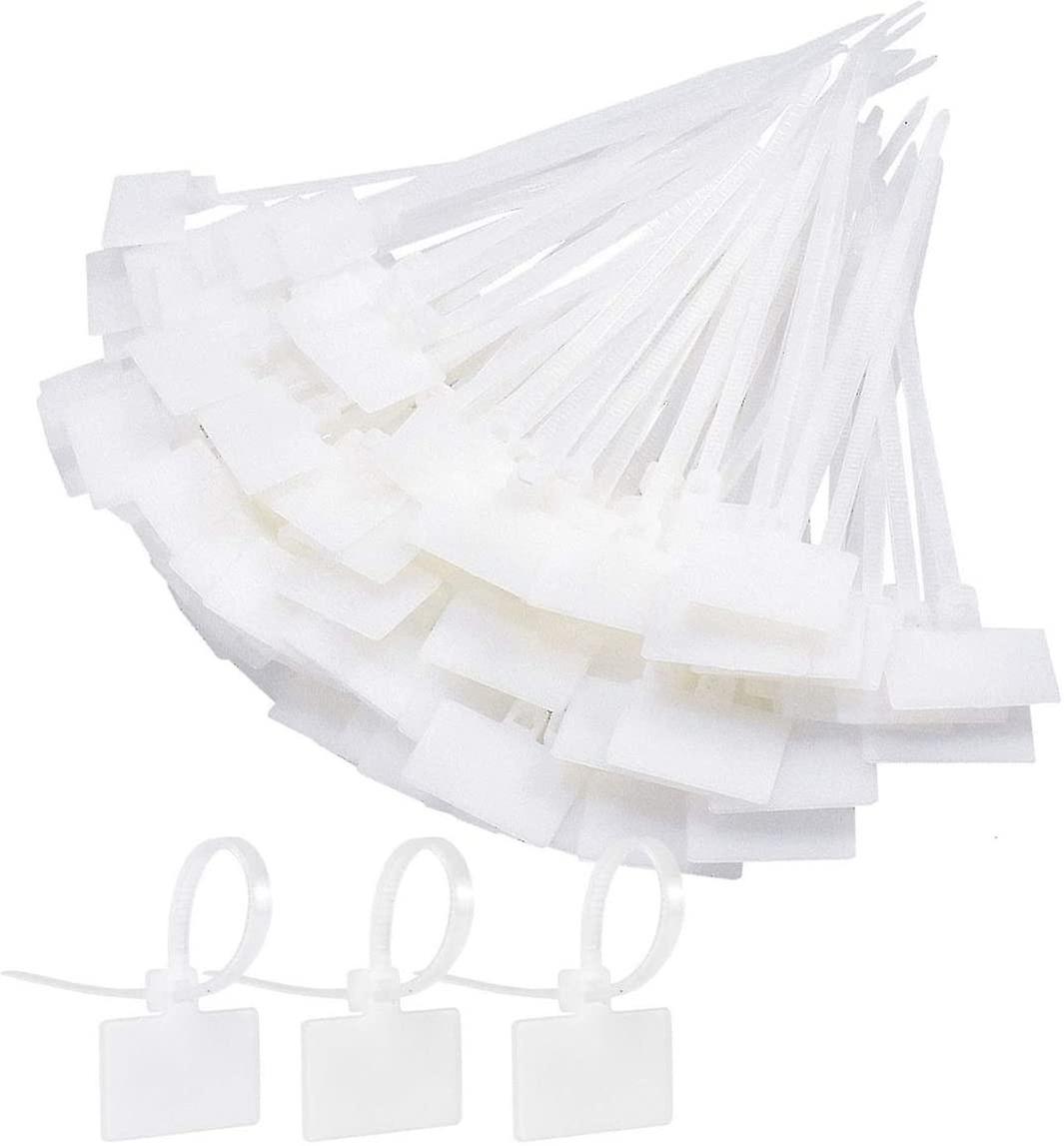 White Plastic Cable Ties With  Tags 200pcs Zip Ties Heavy Duty Cable Ties Cable Gift