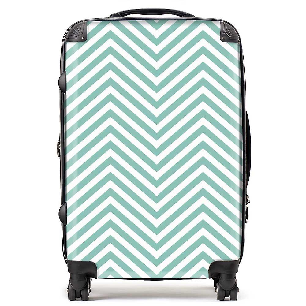 Geometric Chevron Pattern Suitcase