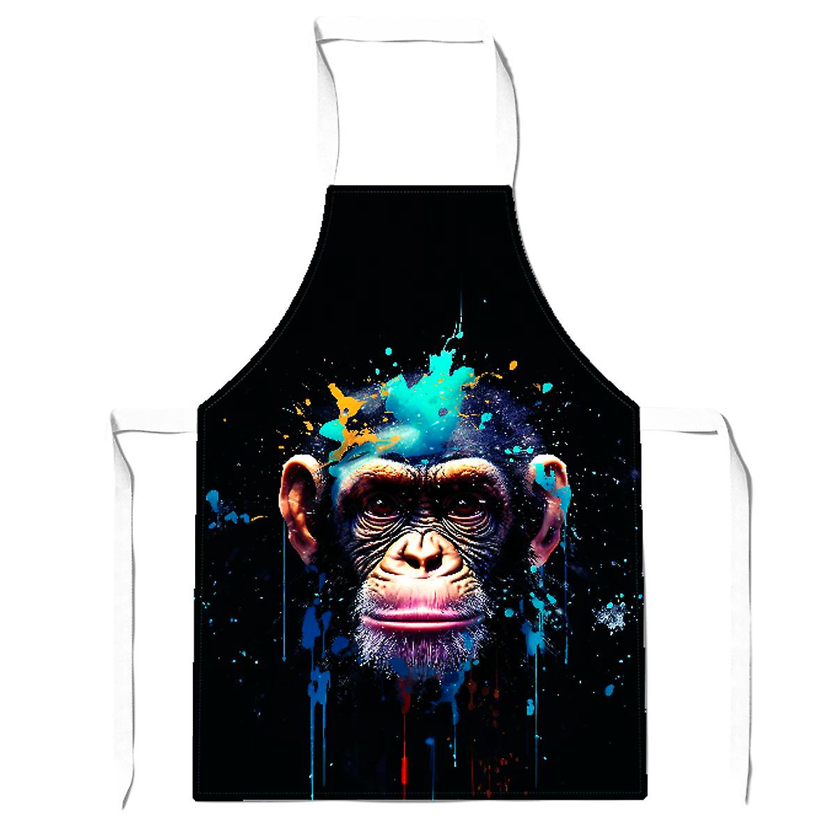 Monkey Face Splashart With Blue Apron