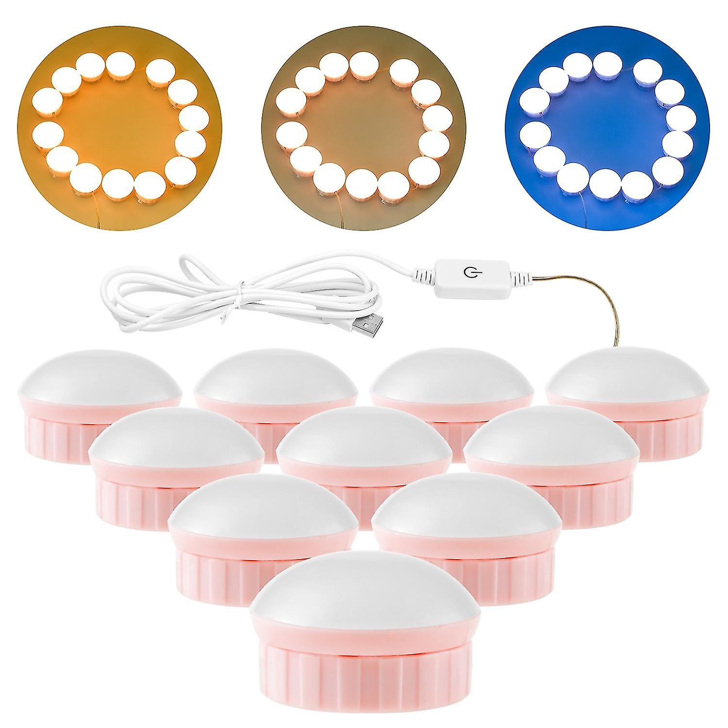 10 Bulbs Led Makeup Mirror Light Usb Charging Touch Dimmable Dressing Table Vanity Cosmetic Lamp