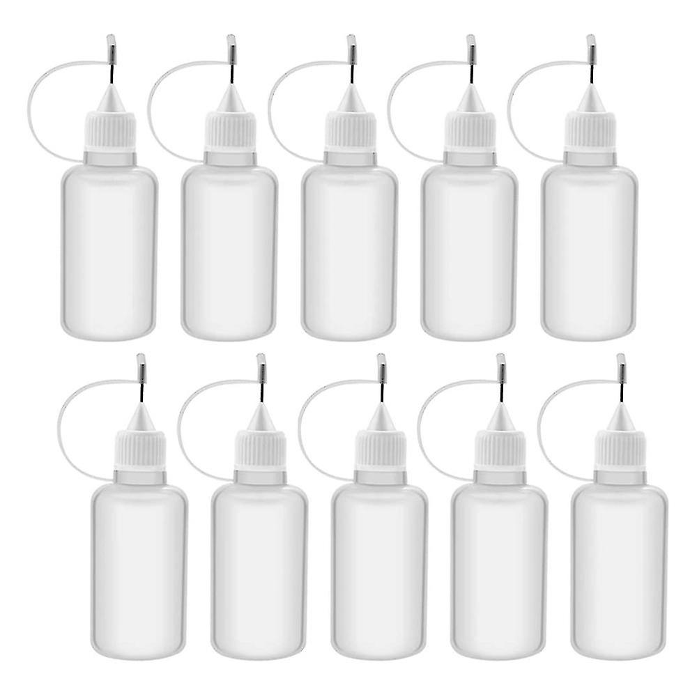 10pcs 30ml Plastic Squeezable Tip Applicator Bottle Refillable Dropper Bottles With Needle Tip Caps