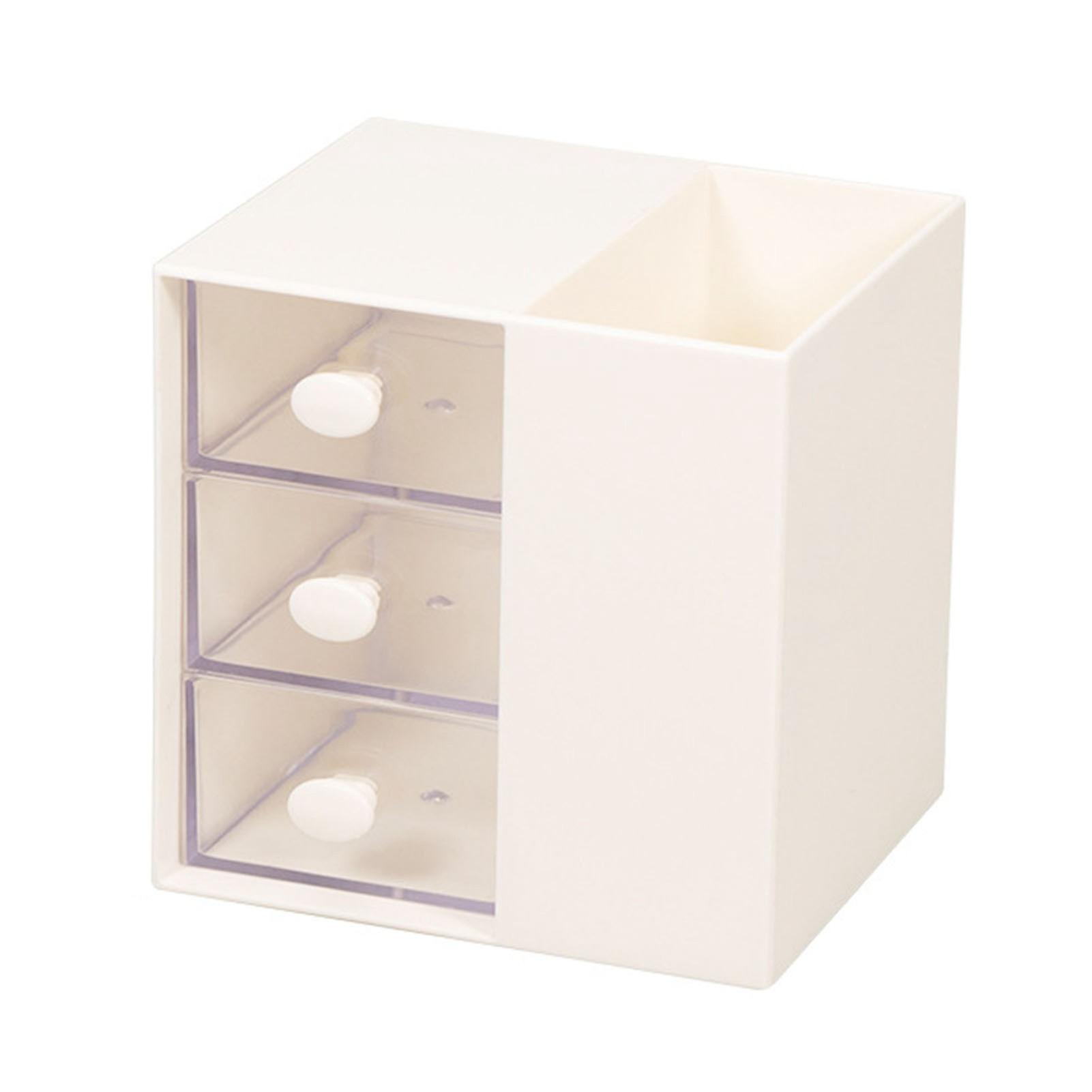 Desktop Organizer Stylish Innovative Multi Compartment Desktop Storage Box with 3 Drawers for Home School Office