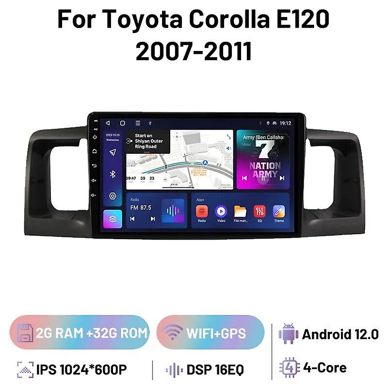 Carplayマルチメディアプレーヤー2 DINカーラジオWifi Android GPSナビゲーションオートラジオトヨタカローラE120 2007 2008 2009 2010 2011