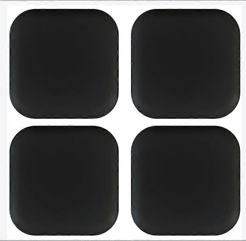 Set of 4 square door handles silicone impact resistant solid color self-adhesive black 42*42mm