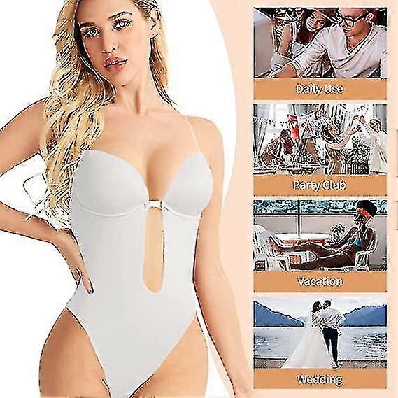 GYFDYMWomen Mergulhando Profundo Decote Em V Body Shaper Sem Alças Sem Encosto Shapewear