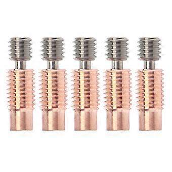 5PCS Bimetall-Hitzebruch Ti-Legierungs-Kupfer-Heatbreak-Ersatz für Prusa I3 MK3 MK3S 3D-DruckerGewinde
