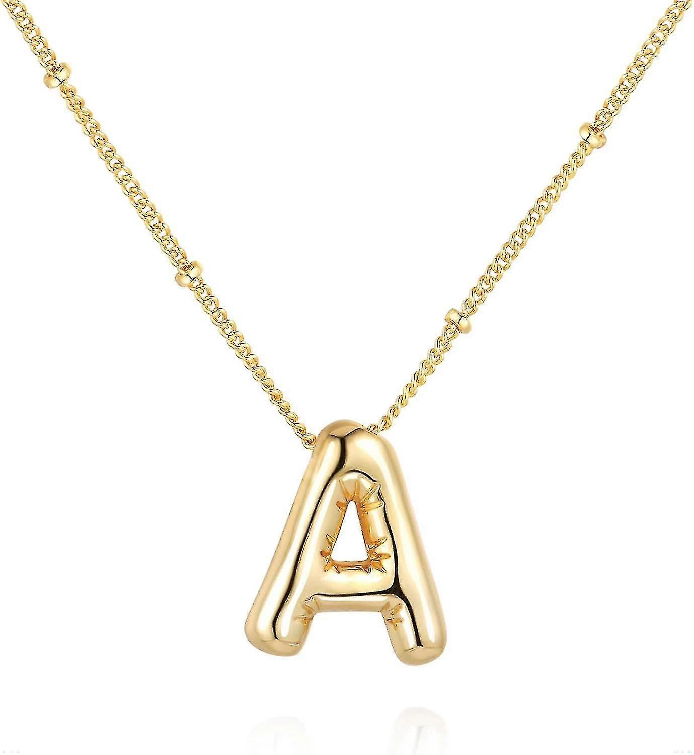 Bulle Lettre Collier Ballon Initiale Colliers Pour Femmes Filles Délicat Alphabet Pendentif 14k Plaqué Or Puffy Nom Personnalisé Bijoux Cadeau