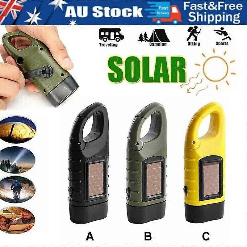 Emergency Hand Crank Solar FM Radio Wind Up LED Flashlight Charger Light Torch