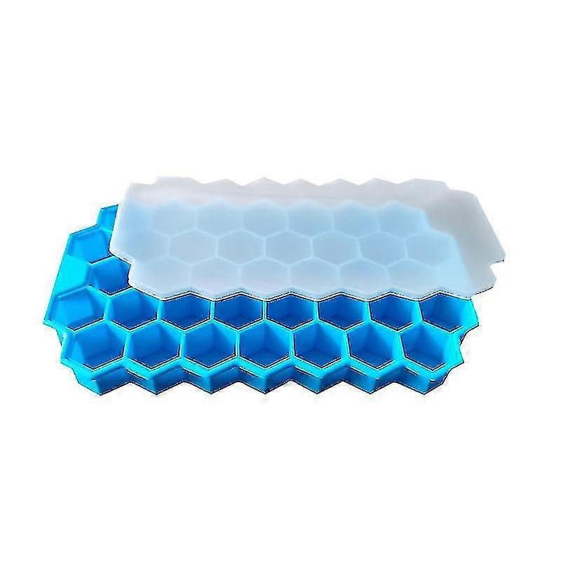 Beehive Shape Ices Cubes Tray 37 Cubes Silicone Ices Mold Maker With Lid New