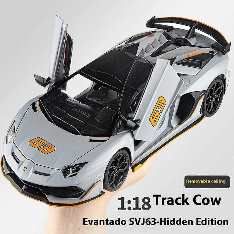 1:18 Aventador SVJ Hidden Edition Race King Supercar Alloy Metal Diecast Model Car Sound &; Light lasten lelulahja