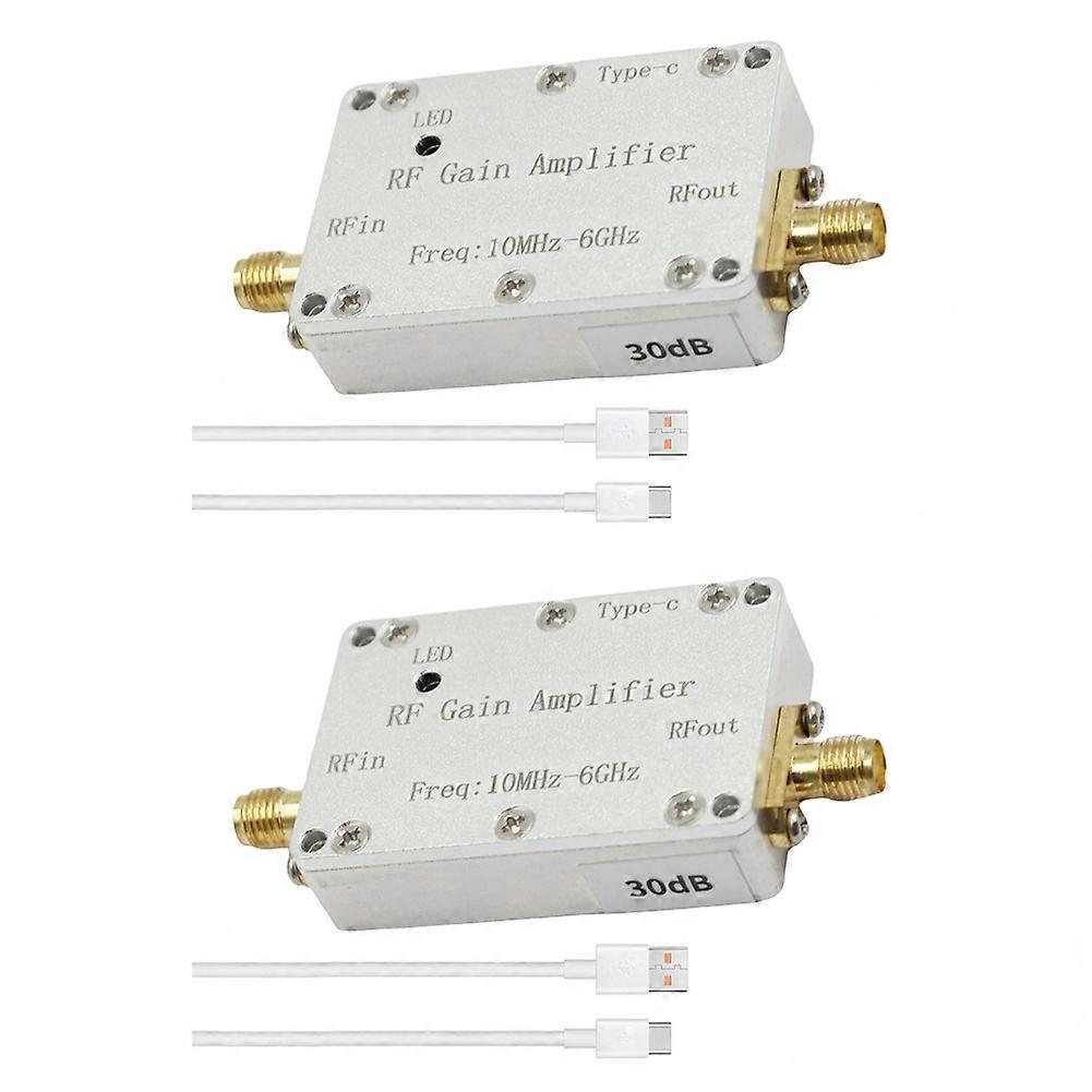 2Pcs 10M-6GHz RF Gain Amplifier High Flatness RF Power Amplifier RF Drive Signal Receiver 433M 1.2G 1.5G 2.4G 5.8G, 30DB