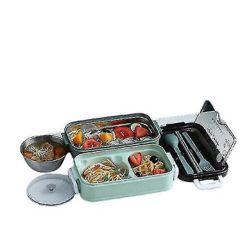 Barsinfi Double-layer Microwave Lunch Bento Box For Student Office Worker