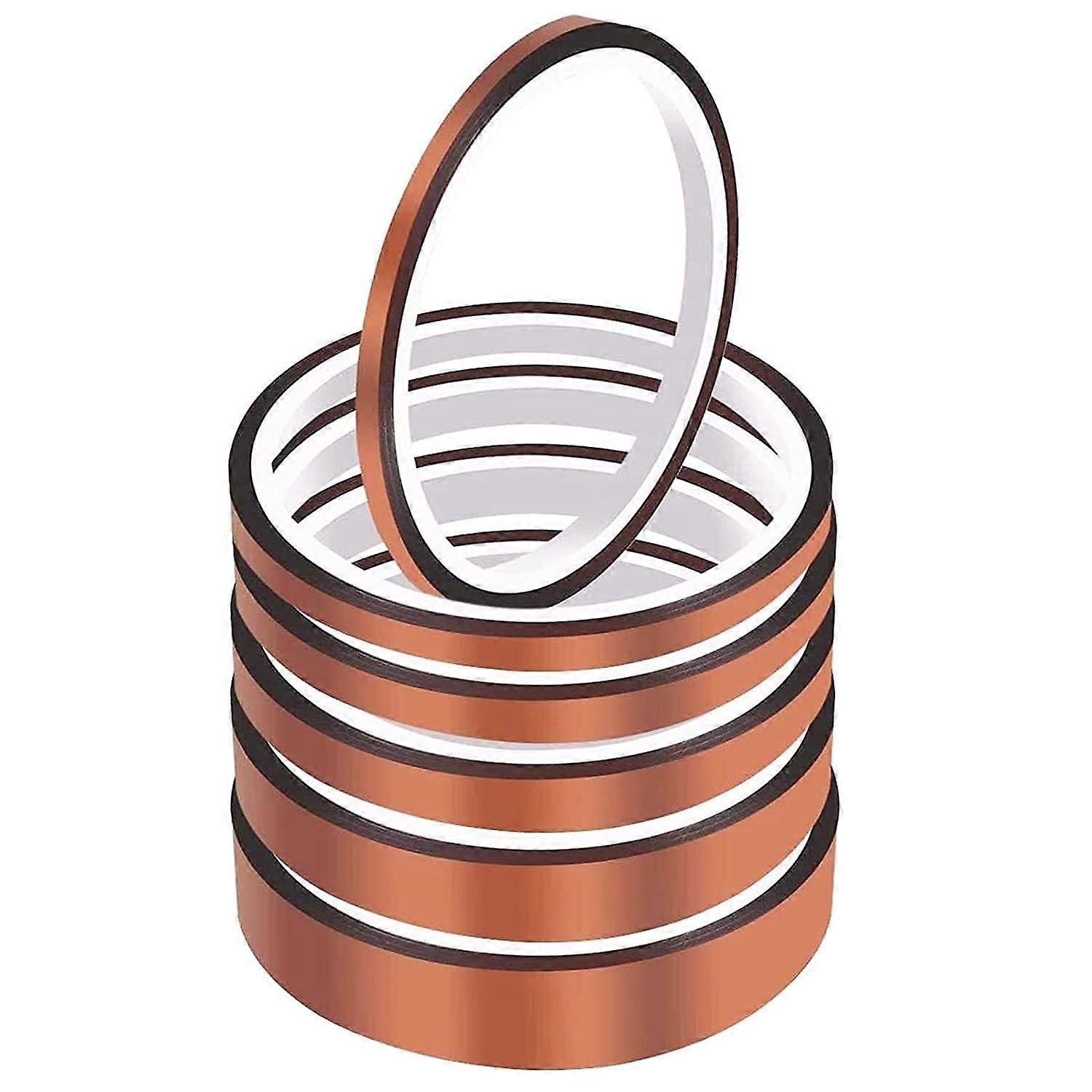 6 Rolls Heat Resistant Tape High Temperature Tape Sublimation Tape Thermal Tape, For 3D Printer, Masking, Soldering, Circuit Board (3/6/8/10/15/20Mm  