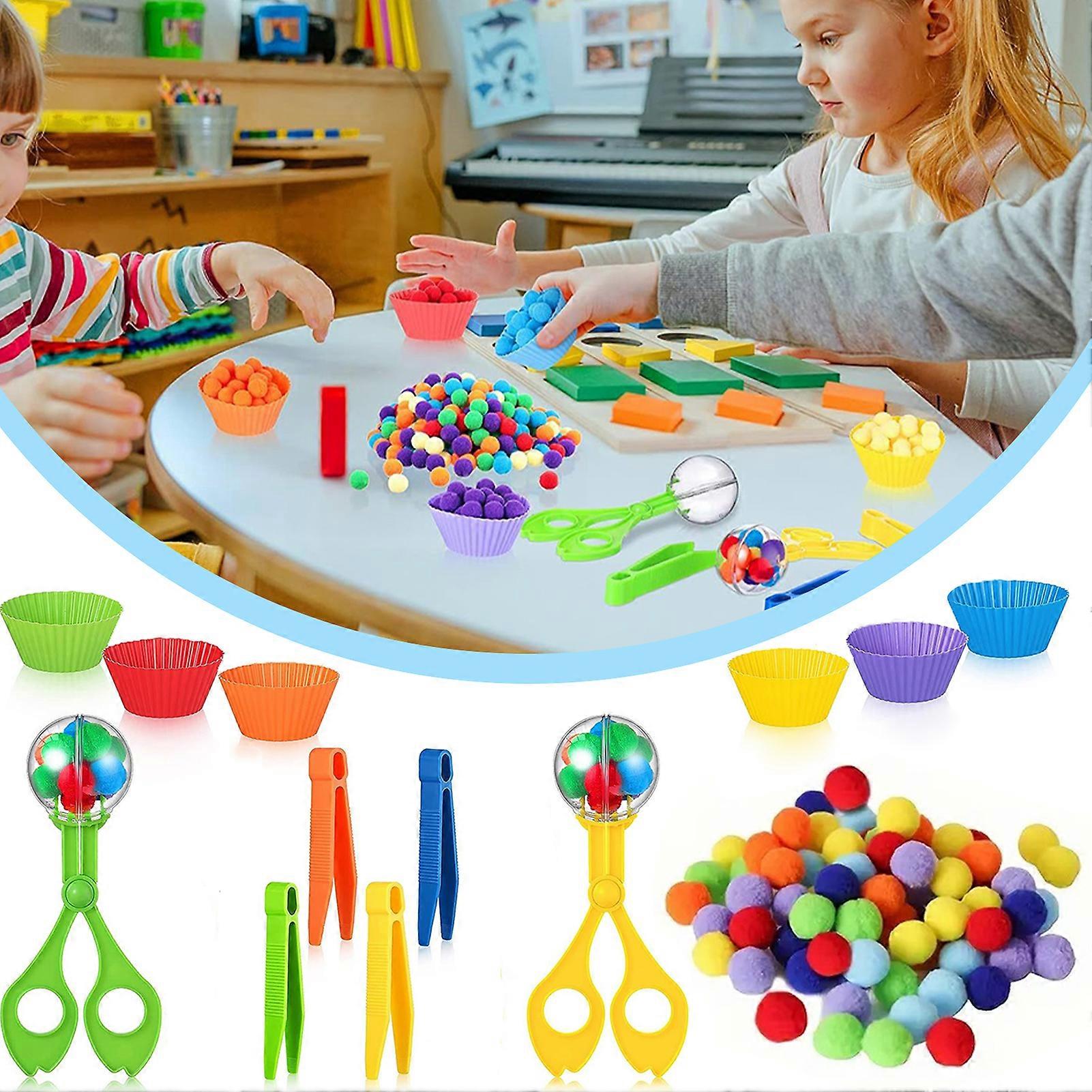 Baby Color Matching Educational Toy - Plush Pom-Pom Game for Kids' Parties