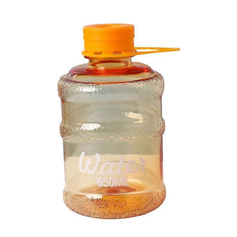 Mini bucket cup, student bucket plastic cup (transparent orange 650ml)