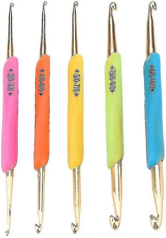 Crochet Hooks Set, Double Crochet Hooks Ergonomic Handle Knitting Needles Set