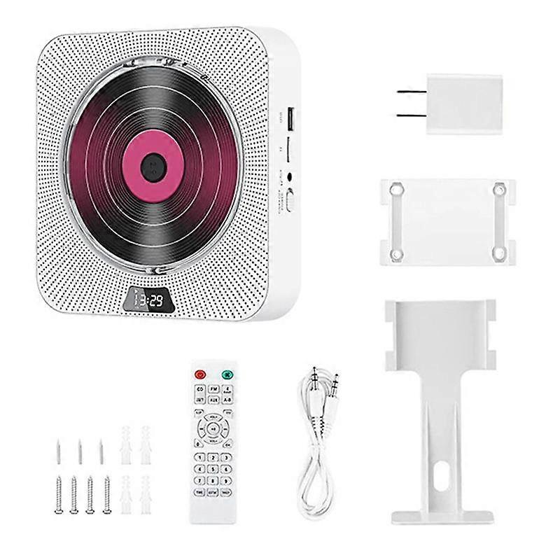 Portable CD Player Bluetooth CD Speaker Digital Display Stereo Speaker Wall Mounted Music Player fo