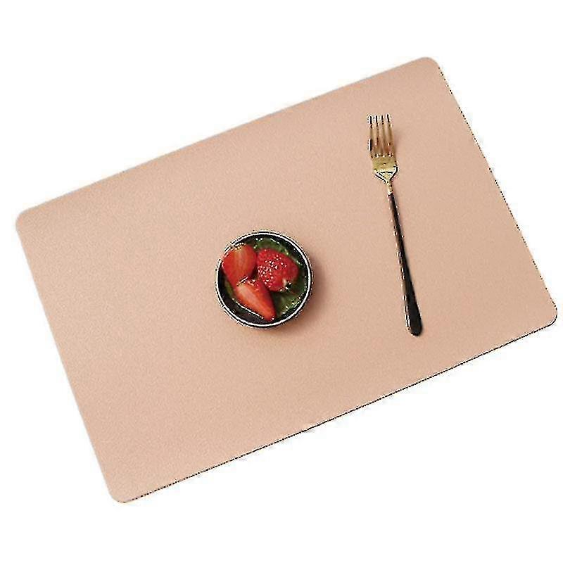 2pcs Place Mat Tableware Pad Pu Leather Heat Insulation Coaster Table Pad