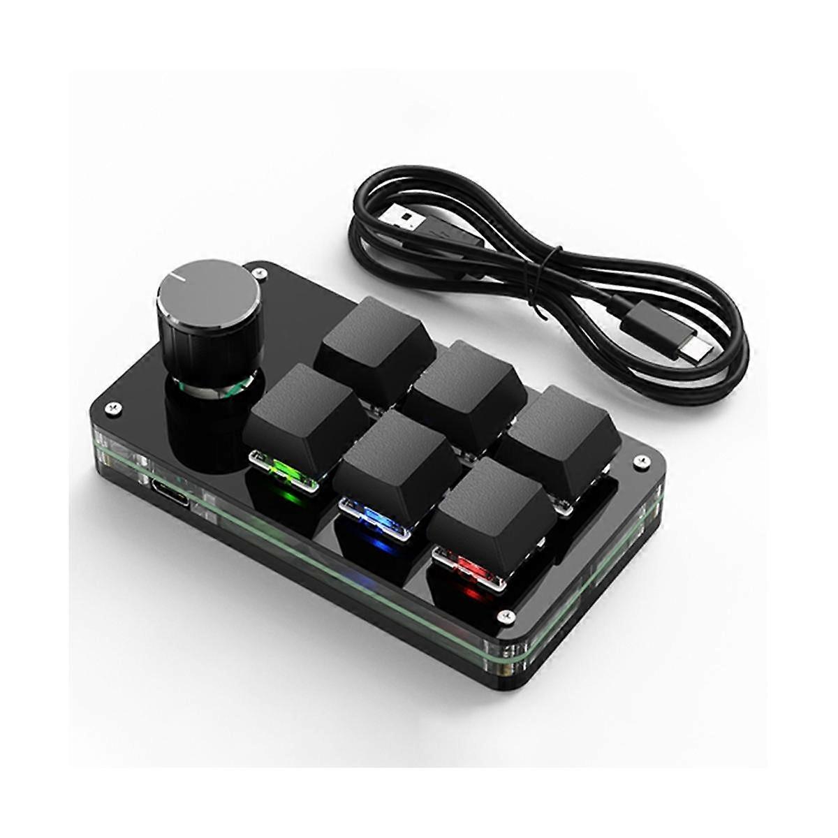 Programming Macro Custom Knob Keyboard 6 Key Copy Paste Mini Button Photoshop Gaming Keypad, 6 Key