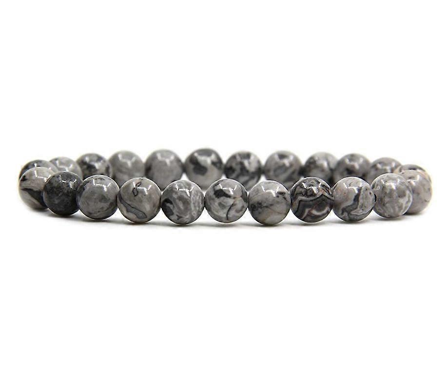 Handmade Semi Precious Gemstone Round Beads Stretch Bracelet Unisex
