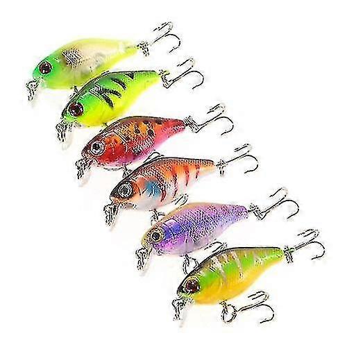 6pcs Tauchen Crankbait Angelköder 4.4g 43mm 0.3-0.6m Künstlicher Köder Hart Angelköder Set Köder Wi
