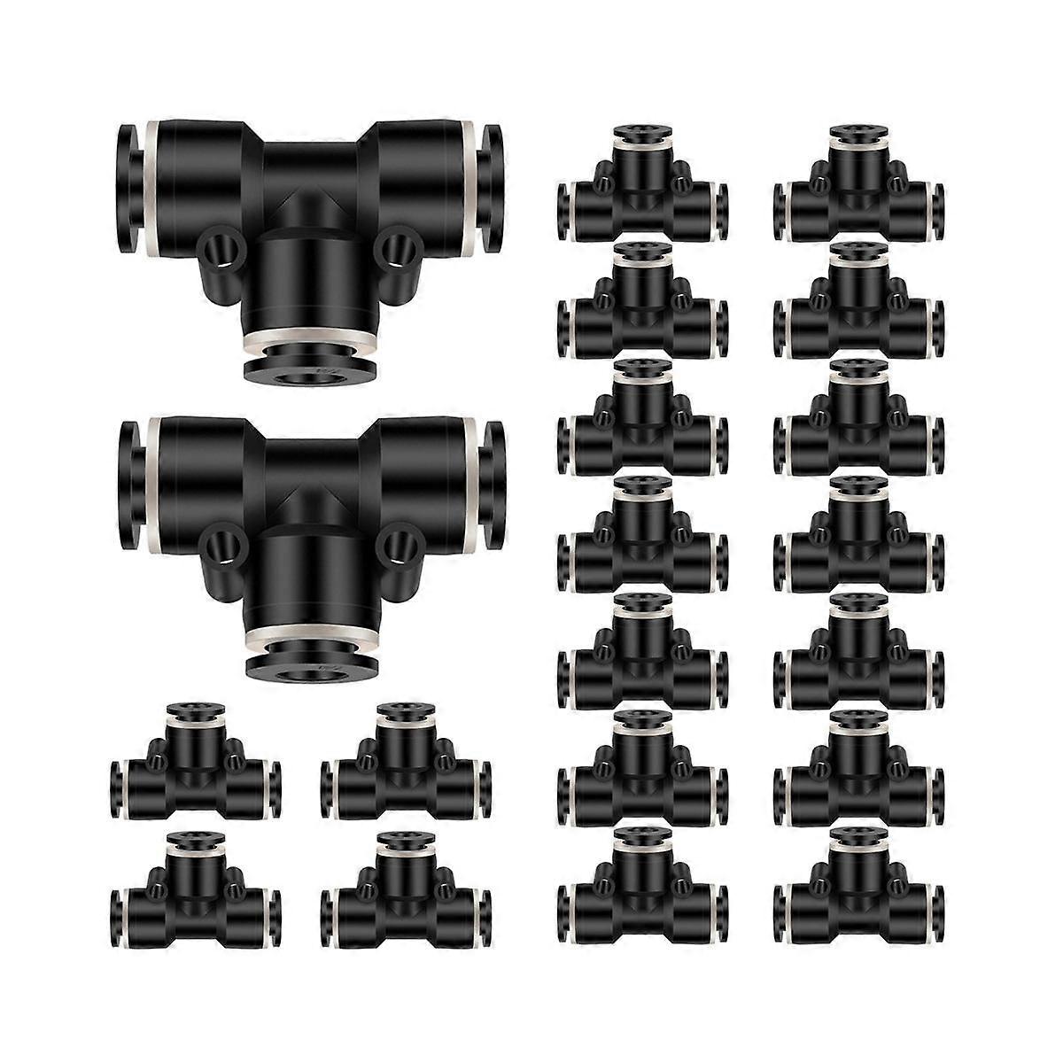 Pneumatic Tee Union Connect Fittings T Connector Splitter Air Line Tube Tee Quick Release Air Hose