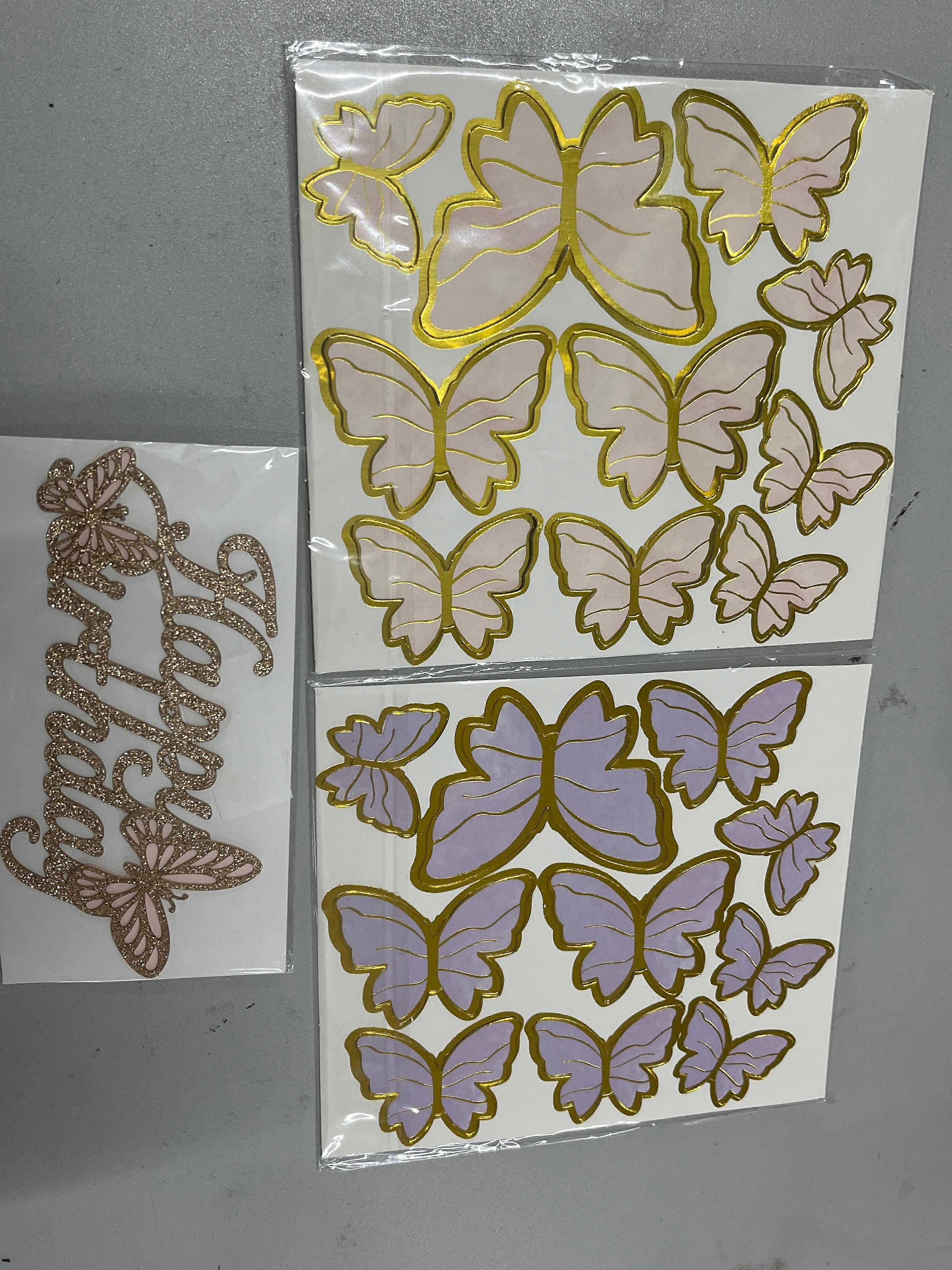 35-teilige Schmetterling-Deko Für Torten – Rosa & Gold, Cake Topper Für Geburtstag, Hochzeit, Baby-Party